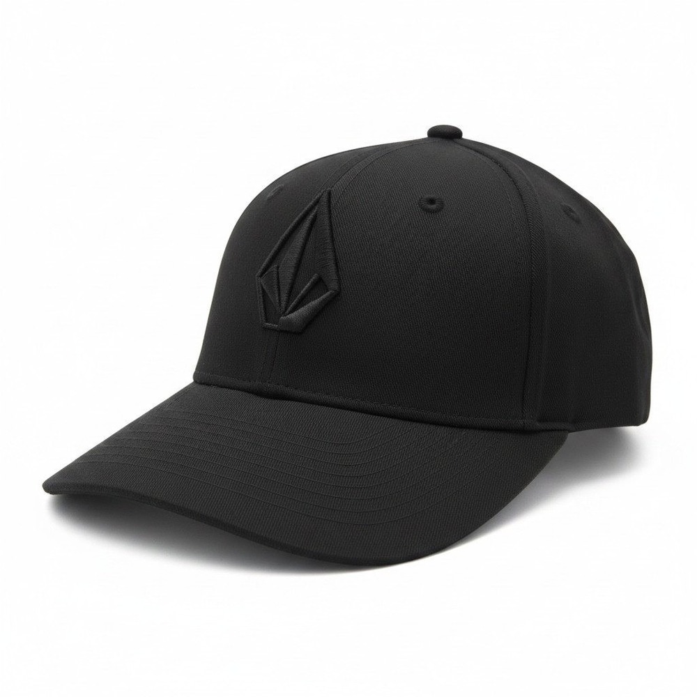 Volcom Keoki Adj Hat Mens Black Embroidered Stone Logo Snapback Cap D5502302 BLK